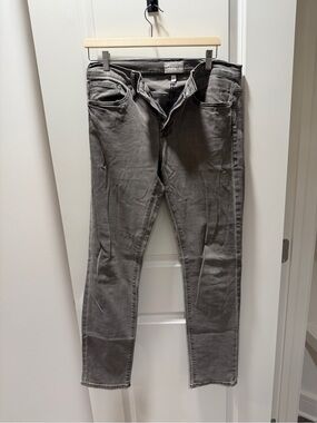 Frame Denim Gray Skinny Jeans — Mid-Rise Stretch